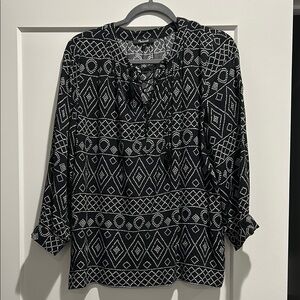 Madewell Black and White Geometric Women's Top